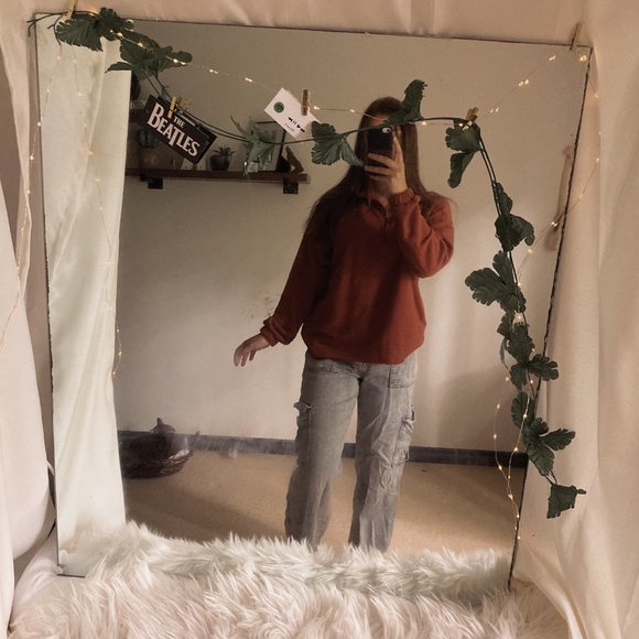 Burnt Orange Aerie Zip-up Sweater ๐๐ - Picture 5 of 6